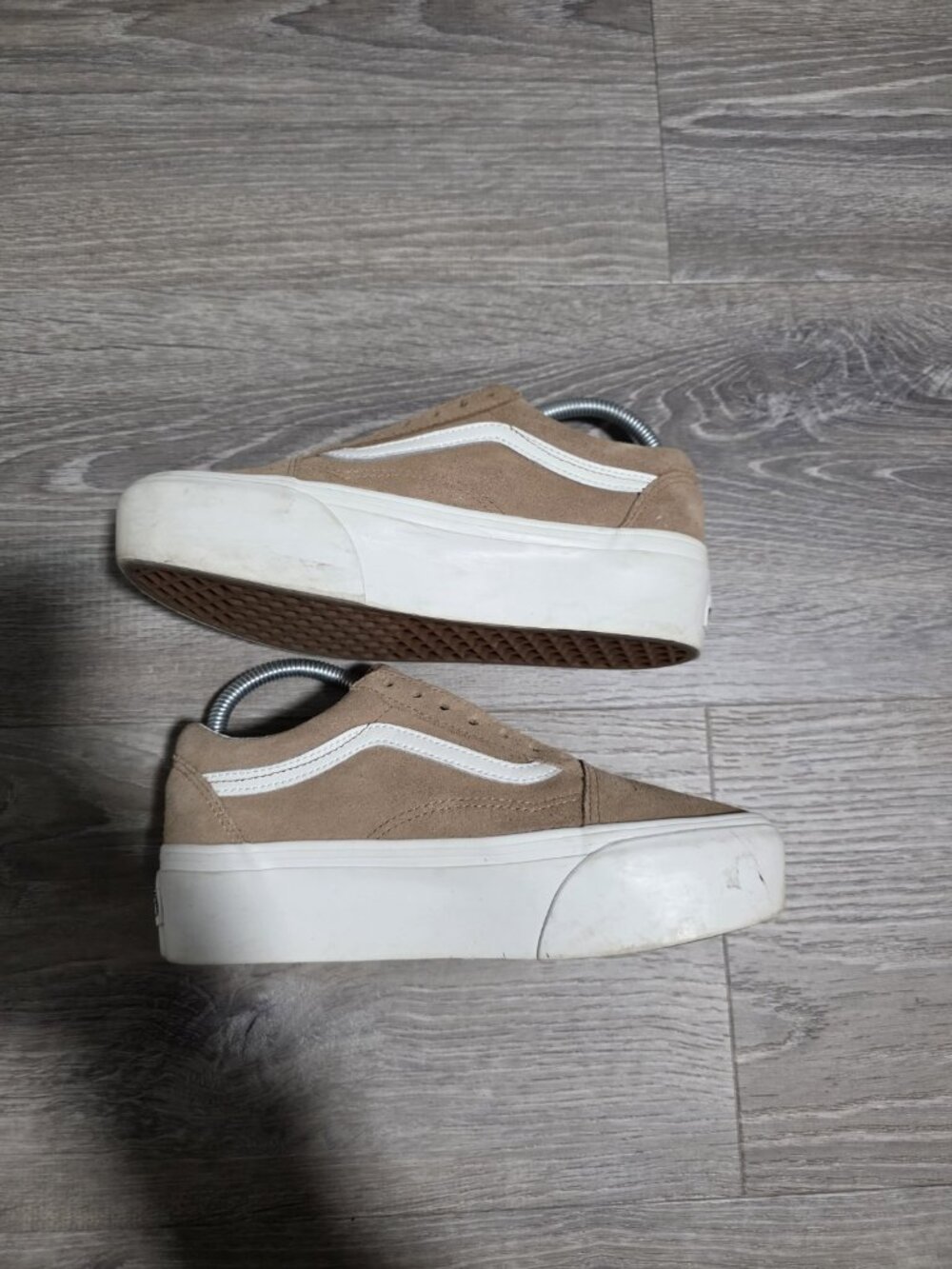 VANS Ward Platform (Size 7) Beige and White Women's Sneakers - Picture 6 of 7